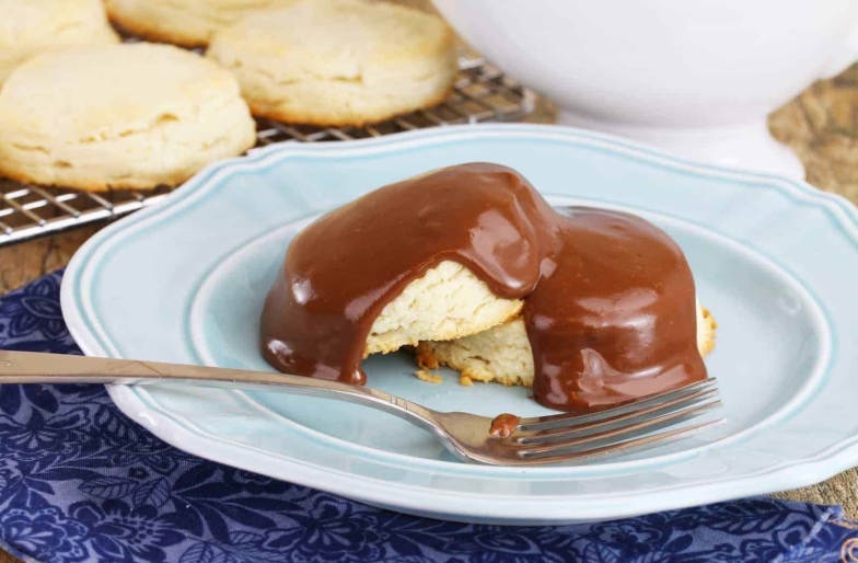 Sweet Breakfast Biscuits with Chocolate or Caramel Mocha Gravy